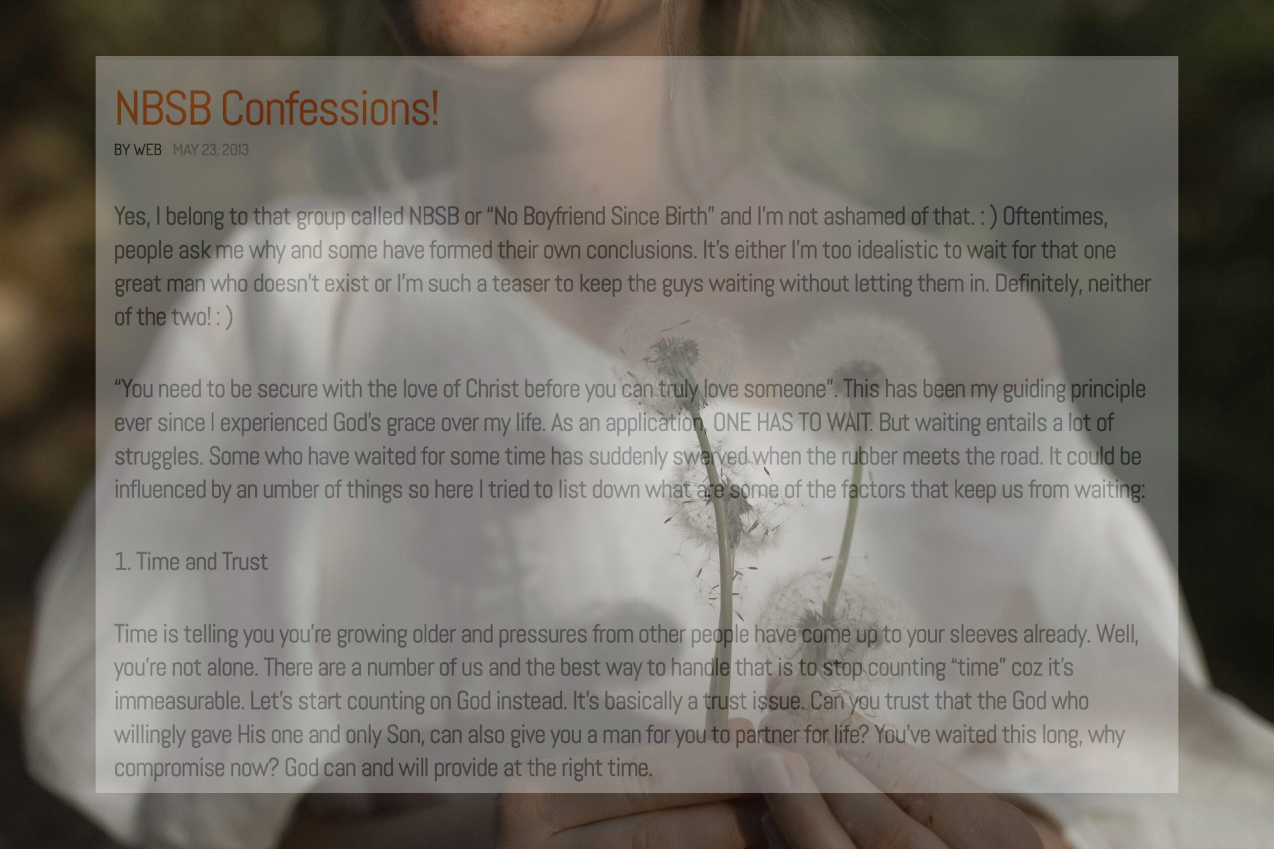 NBSB Confessions